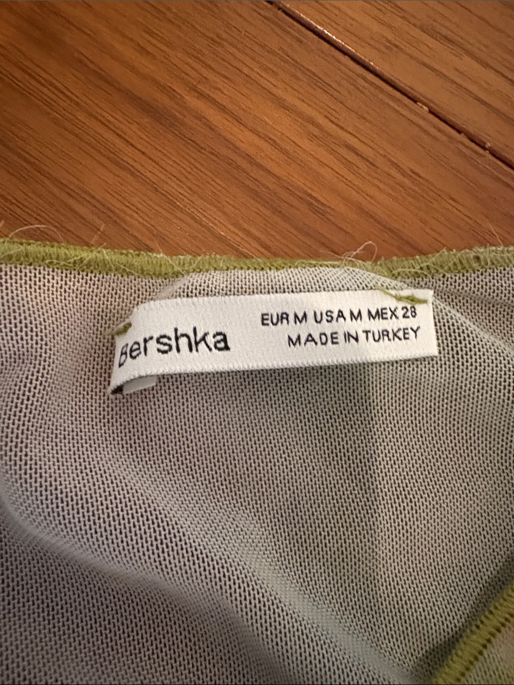 Bershka Sheer Mesh Tank with Lime Trim - Picture 2 of 2